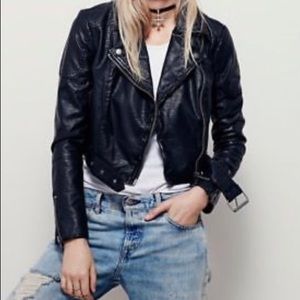 Free People Faux Leather Moto Jacket